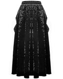 Dark In Love Long Victorian Gothic Steampunk Crush Velvet Maxi Skirt