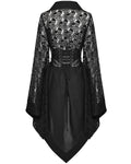 Punk Rave Womens Dark Gothic Skull Lace Belted Kimono Dress Jacket