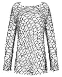 Punk Rave Womens CyberPunk Goth Grunge Sweater Top Black Broken Mesh Net Cut Out