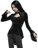 Punk Rave Shadowflower Womens Gothic Velvet Top