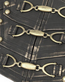 Devil Fashion Mens Steampunk Gothic Belt Corset Girdle Bronze Brown Faux Leather