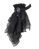 Devil Fashion Chiffon Lace Jabot Cravat - Black