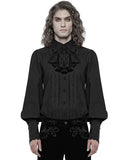 Punk Rave Mens Gothic Regency Shirt Top Black Jabot Cravat Tie Steampunk Vampire