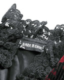 Dark In Love Elegant Gothic Vampire Velvet Bolero Shrug - Red & Black
