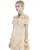Dark In Love Wildwinde Steampunk Cuff Gloves - Vintage Off White