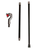 Penny Dreadful Gothic Steampunk Dragon Swaggering Cane - Red Orb