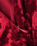 Dark In Love Gothic Vampire Queen Velvet Maxi Dress - Red