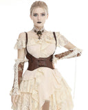 Dark In Love Wildwinde Long Steampunk Sleeves - Brown & Off-White