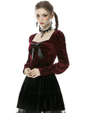 Dark In Love Nightingales Rose Gothic Court Top - Red Velvet