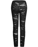 Punk Rave Corrosion Womens Shredded Dieselpunk Leggings - Black