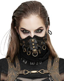 Devil Fashion Womens Dieselpunk Mouthguard Face Mask Brown Black Studs Goth Punk
