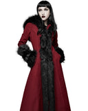 Devil Fashion Whispering Forest Womens Gothic Coat - Red & Black