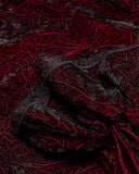 Punk Rave Balthasar Mens Velvet Gothic Vampire Poet Shirt - Red & Black