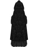 Punk Rave Cassiopeia Womens Gothic Velvet Cloak - Black Damask