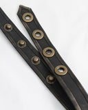 Devil Fashion Womens Steampunk Bronzed Faux Leather Cropped Vest Top