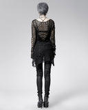 Punk Rave Shredded Knit Sweater - Black