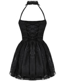 Dark In Love Gothic Lace Embellished Heartache Mini Dress - Black & Red