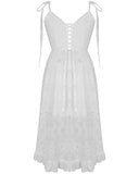 Dark In Love Gypsophilia White Gothic Lace Evening Dress