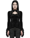 Punk Rave Shadowflower Womens Gothic Velvet Top