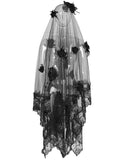 Punk Rave Black Rose Gothic Wedding Veil