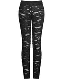 Punk Rave Corrosion Womens Shredded Dieselpunk Leggings - Black