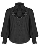 Punk Rave Mens Gothic Regency Shirt Top Black Jabot Cravat Tie Steampunk Vampire