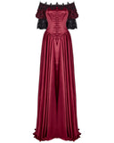 Punk Rave Crimson Bride Gothic Wedding Dress