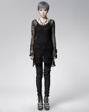 Punk Rave Shredded Knit Sweater - Black
