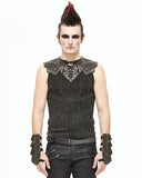 Devil Fashion Mens Steampunk Armour Gauntlet Gloves - Brown