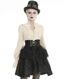 Dark In Love Wildwinde Steampunk Blouse Top - Vintage Off-White