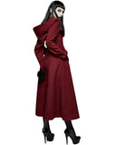 Devil Fashion Whispering Forest Womens Gothic Coat - Red & Black