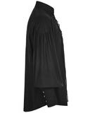 Punk Rave Mens Steampunk Pirate Shirt Top Black Gothic Poet VTG Medieval Lace Up