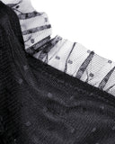 Dark In Love Gothic Lolita Dress Black Velvet Silver Sparkle Polka Dot Crucifix