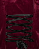 Punk Rave Classic Gothic Off Shoulder Maxi Dress - Extended Size Range - Red Velvet