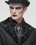 Devil Fashion Mens Gothic Aristocrat Paisley Ascot Neck Tie - Black
