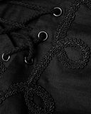 Punk Rave Mens Steampunk Pirate Shirt Top Black Gothic Poet VTG Medieval Lace Up