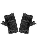 Pyon Pyon Gothic Lace Fingerless Gloves - Black