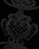 Punk Rave Gothic Home Lace Applique Filled Cushion - Black Velvet