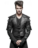 Punk Rave Nightwatch Faux Leather Waistcoat Vest - Black
