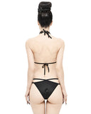 Devil Fashion Gothic Lace Bikini Two-Piece Swimwear Bikini Set