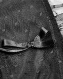 Dark In Love Gothic Lolita Dress Black Velvet Silver Sparkle Polka Dot Crucifix