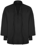 Punk Rave Mens Steampunk Pirate Shirt Top Black Gothic Poet VTG Medieval Lace Up