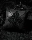 Punk Rave Gothic Home Lace Applique Filled Cushion - Black