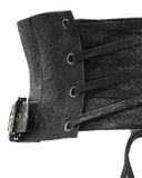 Devil Fashion Philodendron Cincher Corset Belt - Black Faux Leather