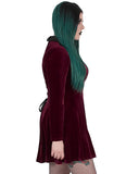 Punk Rave Plus Size Womens Creeping Vines Gothic Evening Dress - Red