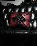 Punk Rave Gothic Home Lace Applique Filled Cushion - Red