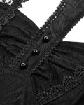 Dark In Love Womens Elegant Gothic Lolita Jacquard & Lace Inset T-Shirt Top