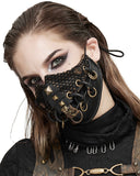 Devil Fashion Womens Dieselpunk Mouthguard Face Mask Brown Black Studs Goth Punk