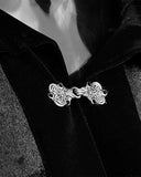 Punk Rave Womens Gothic Long Hooded Cloak Black Velvet Lace Reversible Witch