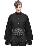 Devil Fashion Mens Steampunk Gothic Belt Corset Girdle Bronze Brown Faux Leather